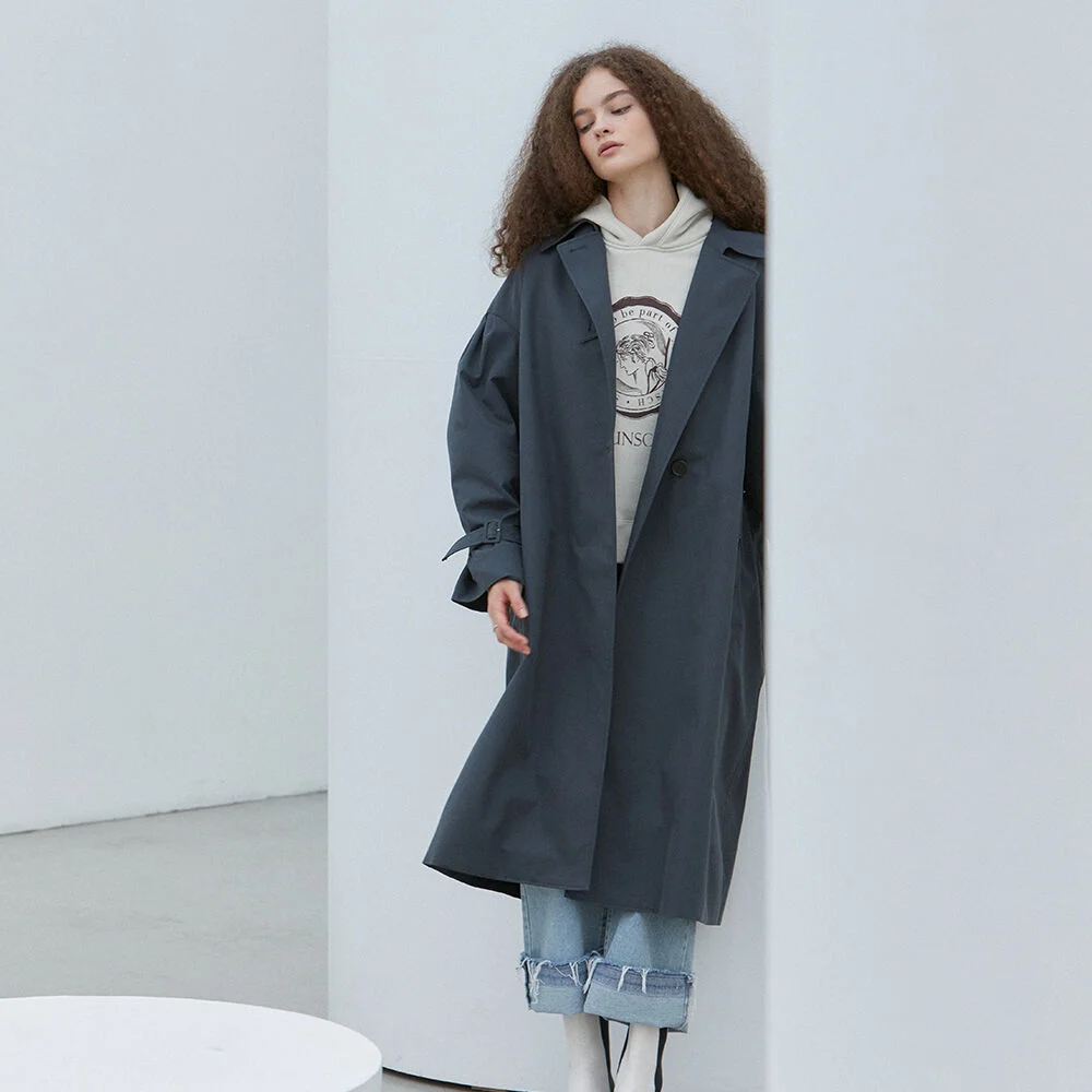 APOLLO_OVER SIZE TRENCH COAT_DARK GREY
