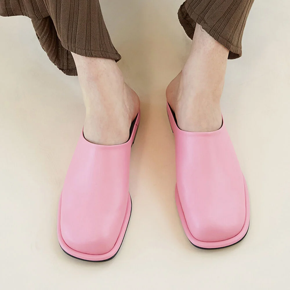 Lisa Mules Leather Pink
