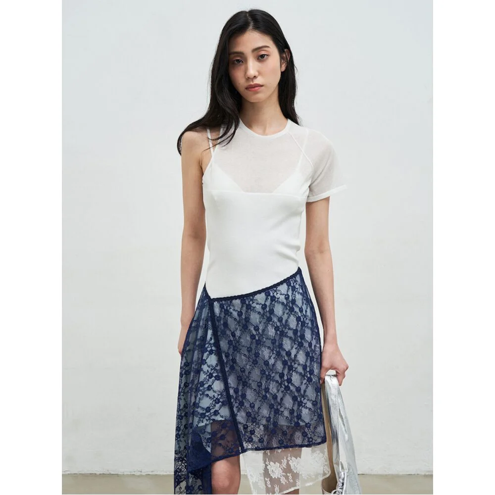 Layered Lace Skirt Navy (AG5227A01R)