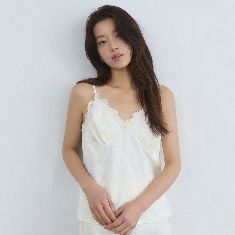 Jacquard satin bustier - cream