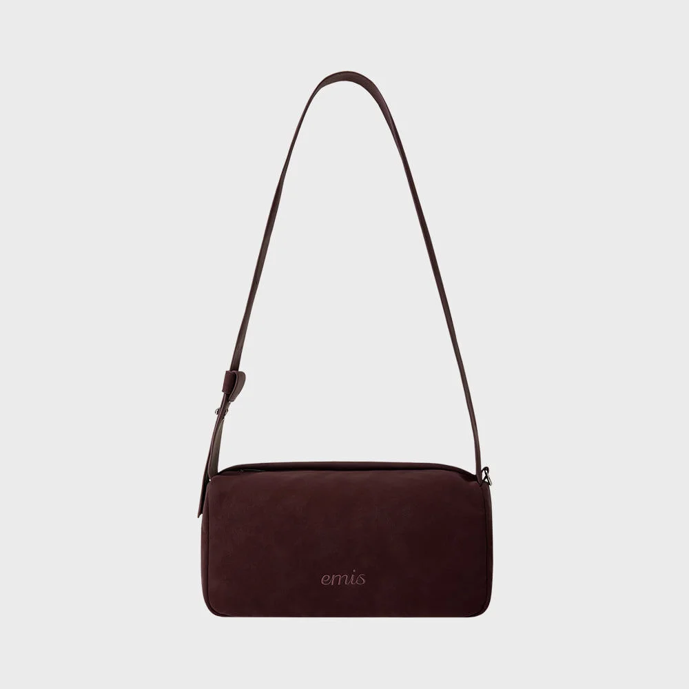 WIDE STRAP HOBO BAG-BURGUNDY