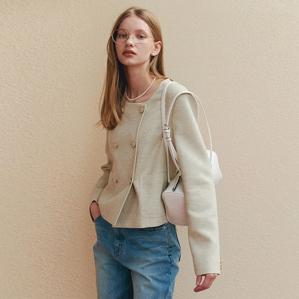 SEMI SQUARE DOUBLE JACKET (natural green)