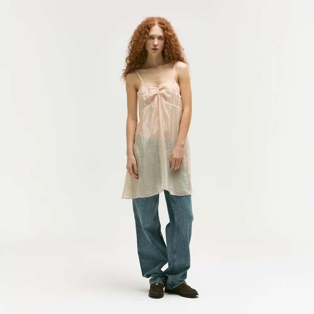 SILKY ORGANZA DRESS_beige