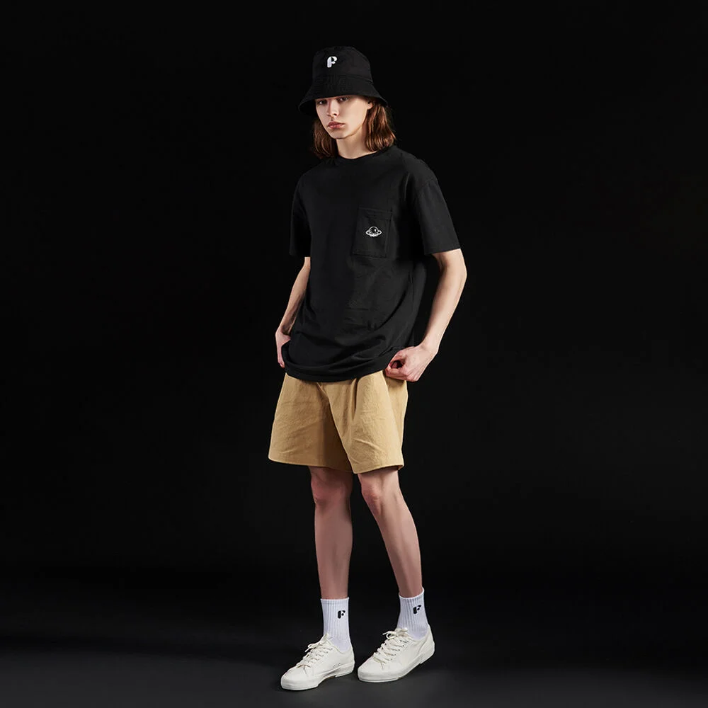 One tuck twill chino shorts_Men (Beige)
