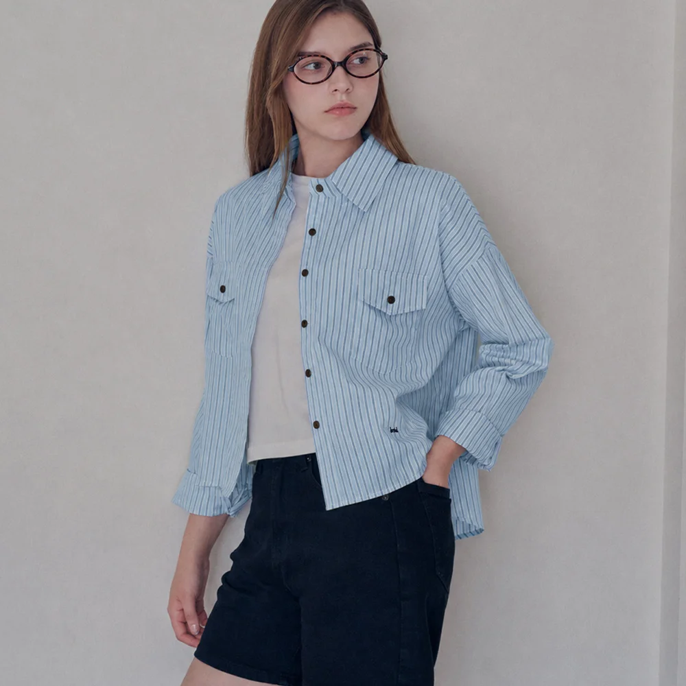 Cielo crop stripe shirt_4 Colors