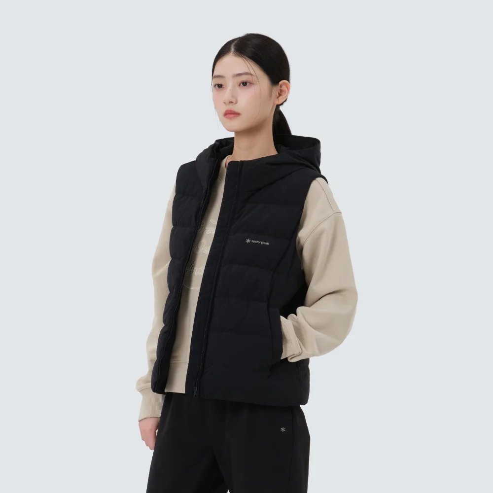 Land 女裝 連帽衫 輕量 Down Black (S25WWGDV63)