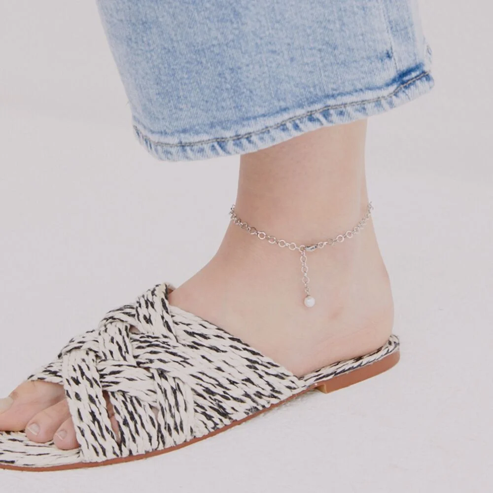 Pearl & Circle Chain Anklet