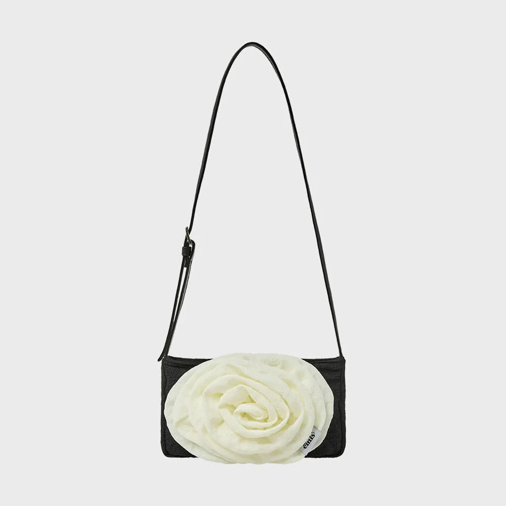 CORSAGE FLAT BAG-BLACK/IVORY