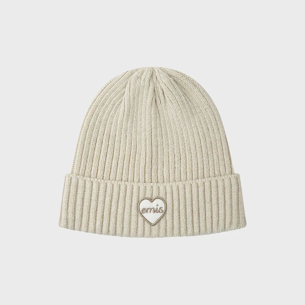 HEART WAPPEN BEANIE-BEIGE