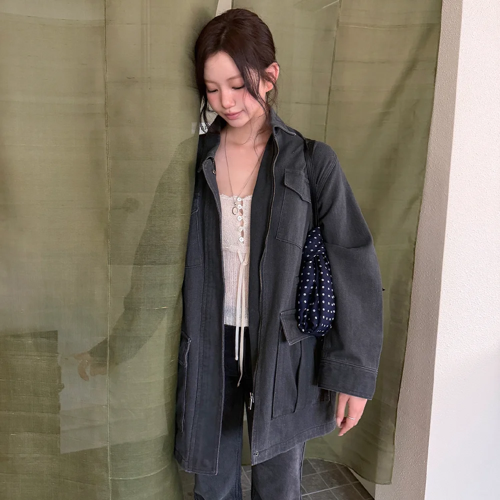 Vein Washed Cotton Field Jacket