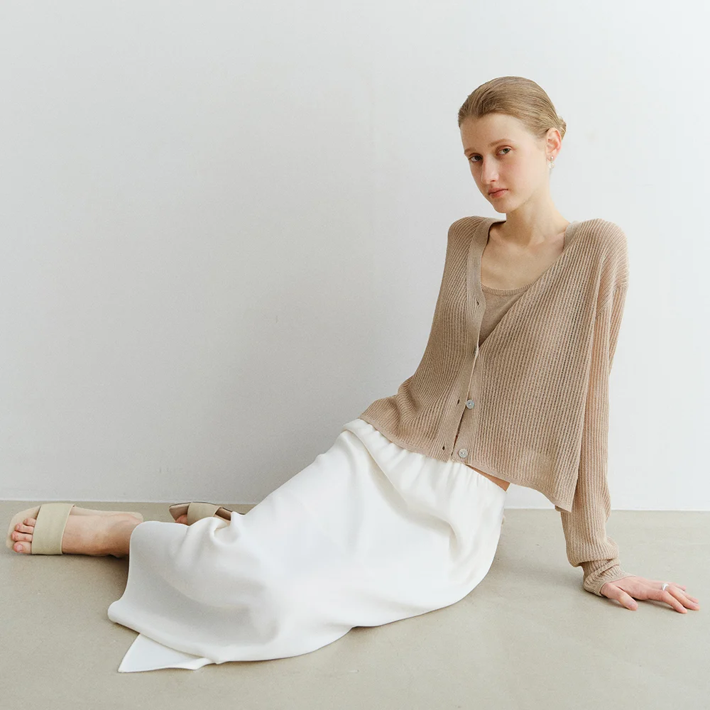 SAND KNIT CARDIGAN&TOP SET_BEIGE_OE2C2MKN41BEG