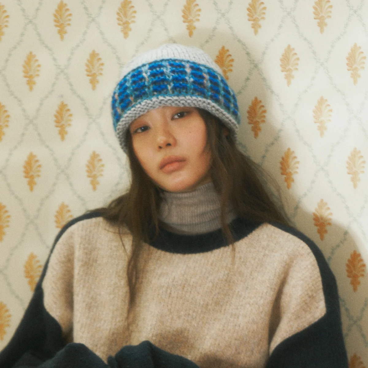 GRID LINE BEANIE GREY