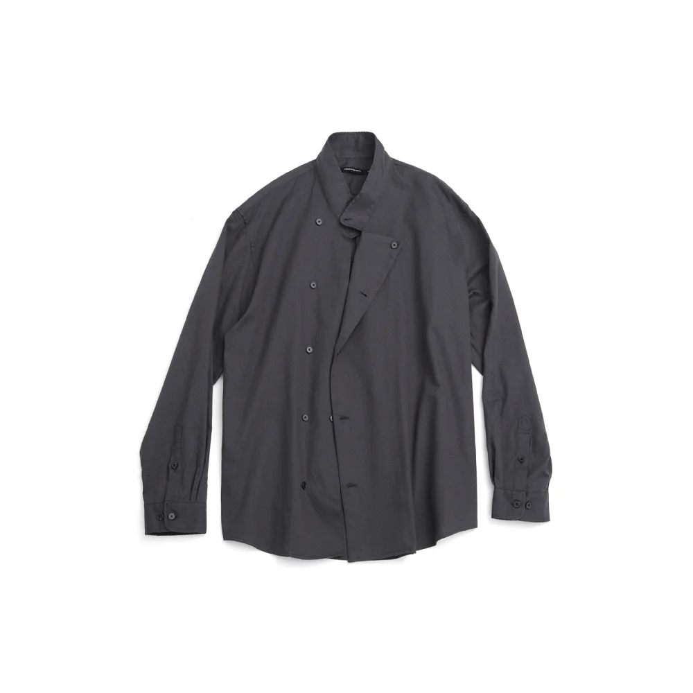 Asymmetric Double Shirt Jacquard Charcoal