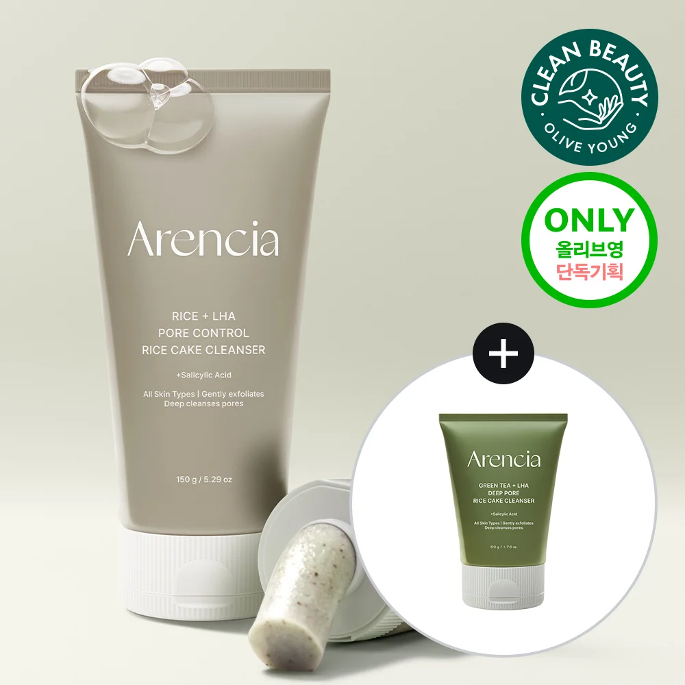 Arencia 米 LHA 深 毛孔 Tteoksoap 潔面乳 150g 套裝 (+綠茶 50g)