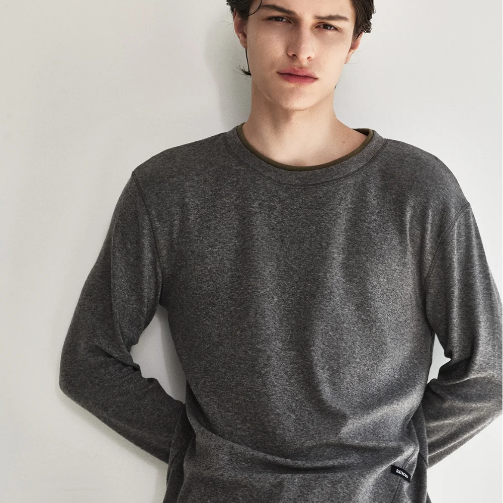 Haze Layered Wool Longsleeve Top_Grey