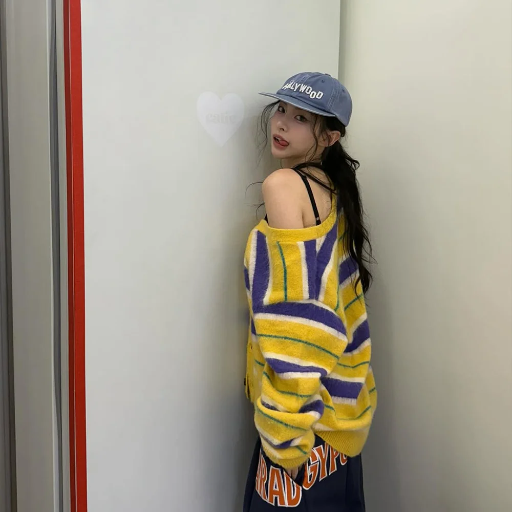 MULTI STRIPE CARDIGAN YELLOW