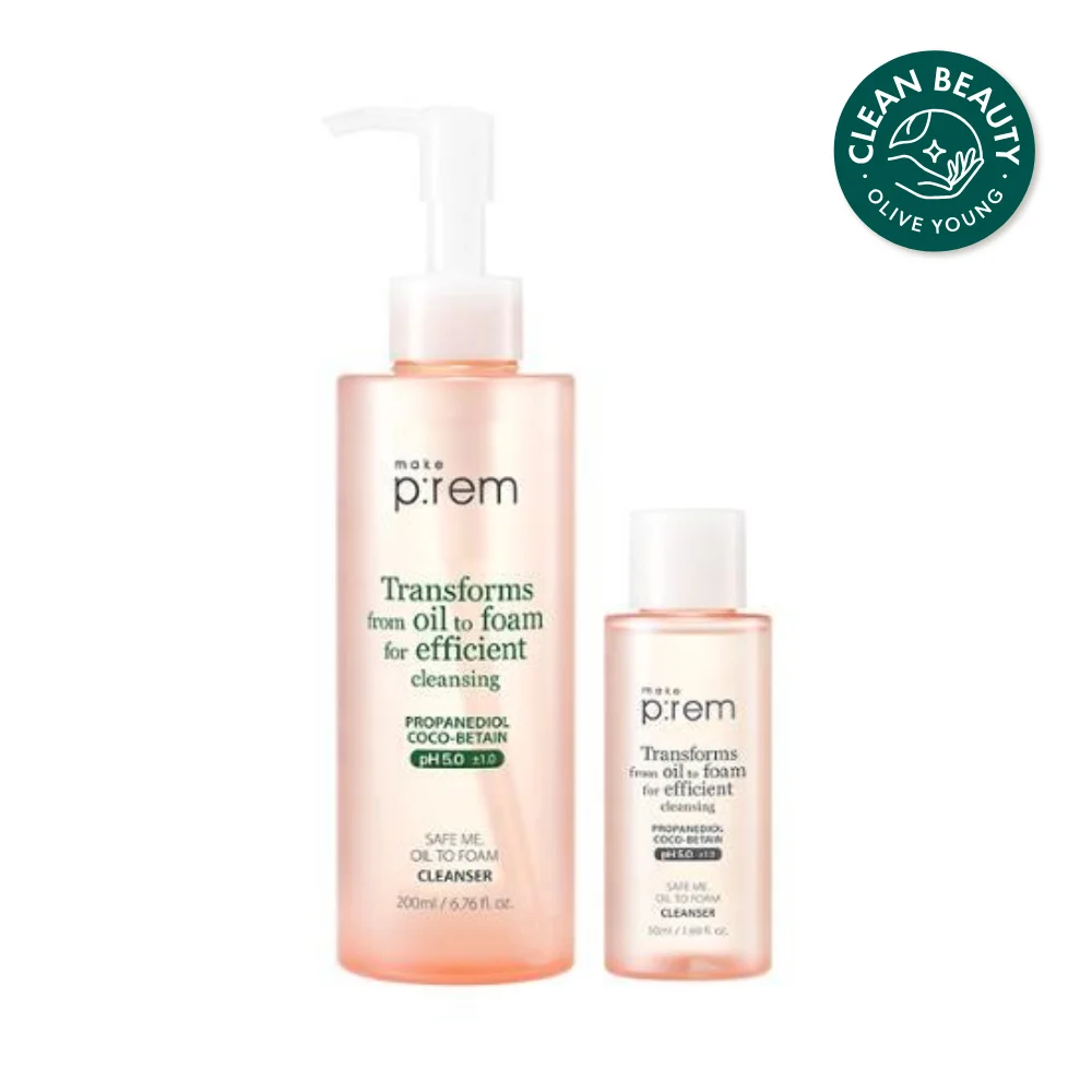 make p:rem Safe Me 油 雙 泡棉 潔面乳 套裝 (200ml+50ml)