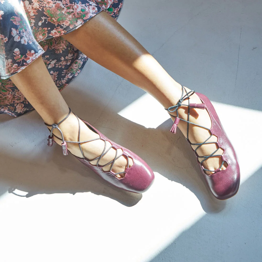 酒紅色- Dougie 蕾絲 樂福鞋 lace dougie loafer burgundy