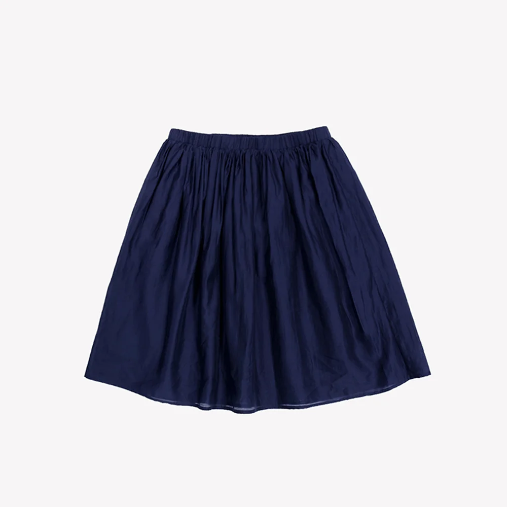 TENCEL FLARE SKIRT - NAVY