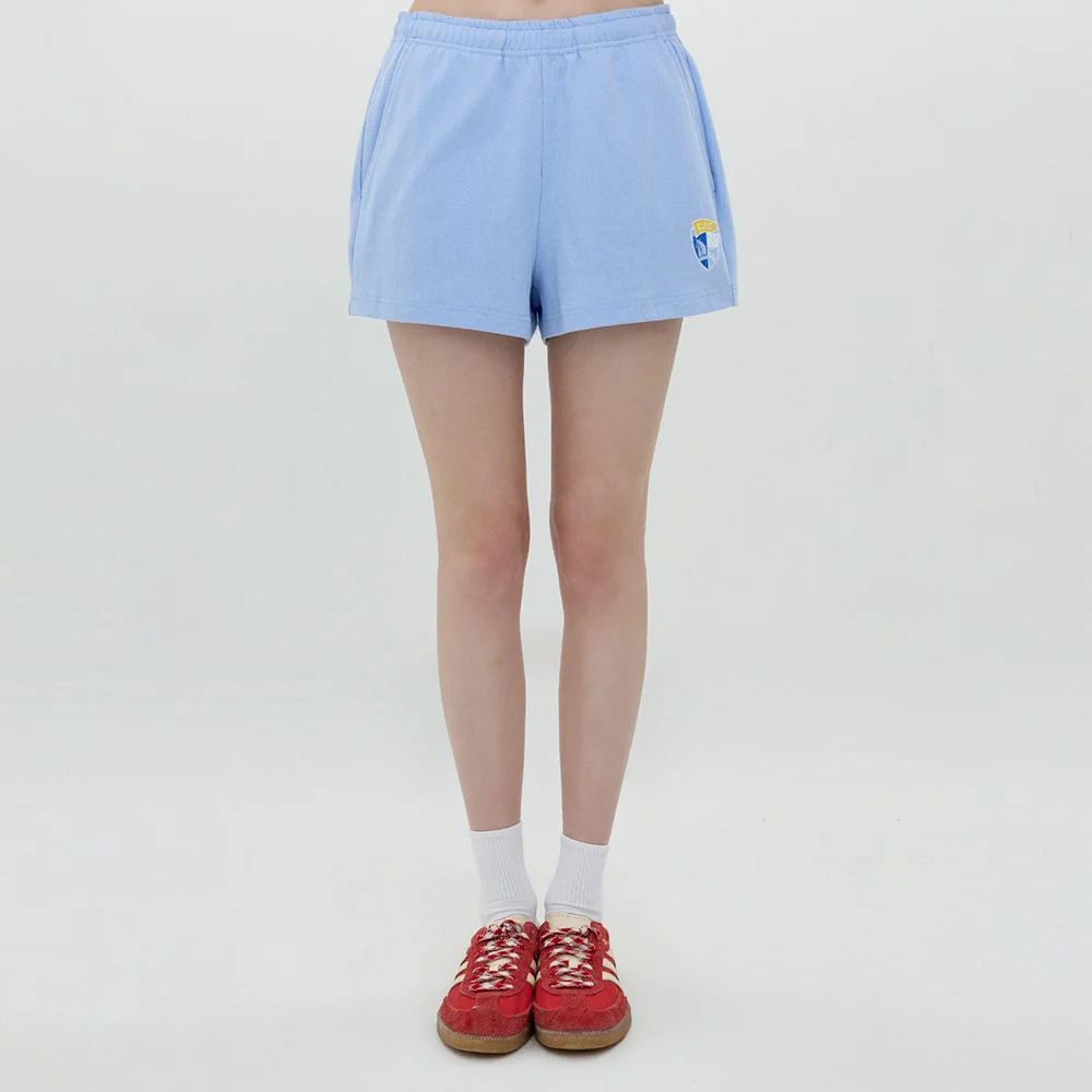 Shield Print Banding Shorts (Sky Blue)