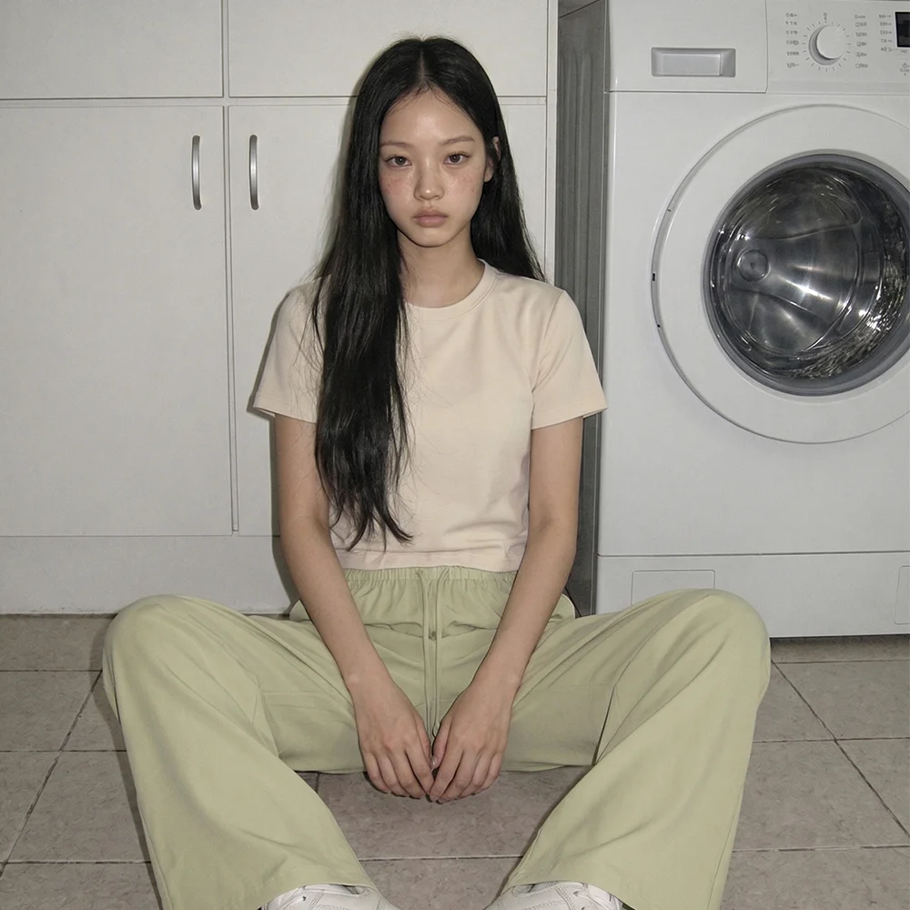 Daily Essential Back-Label Point T-Shirt Yellow