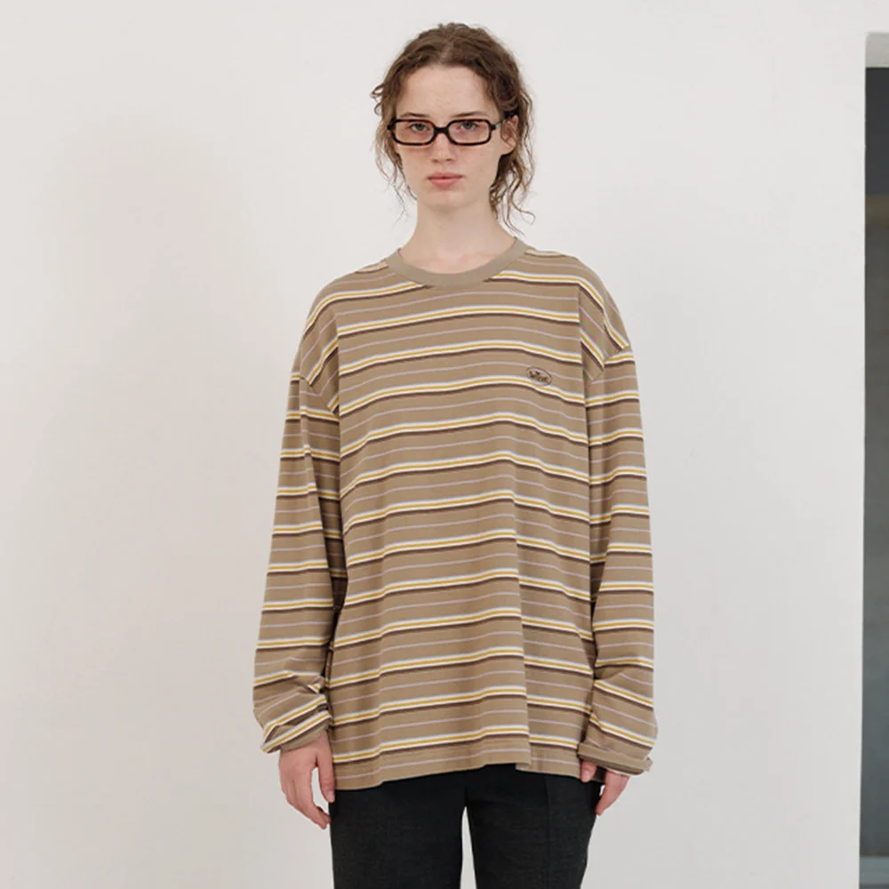 Lang Stripe Overfit T-shirt_Beige
