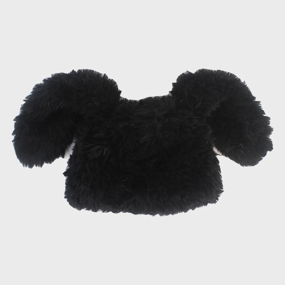 Rabbit Black Fur Beanie 兔耳冷帽