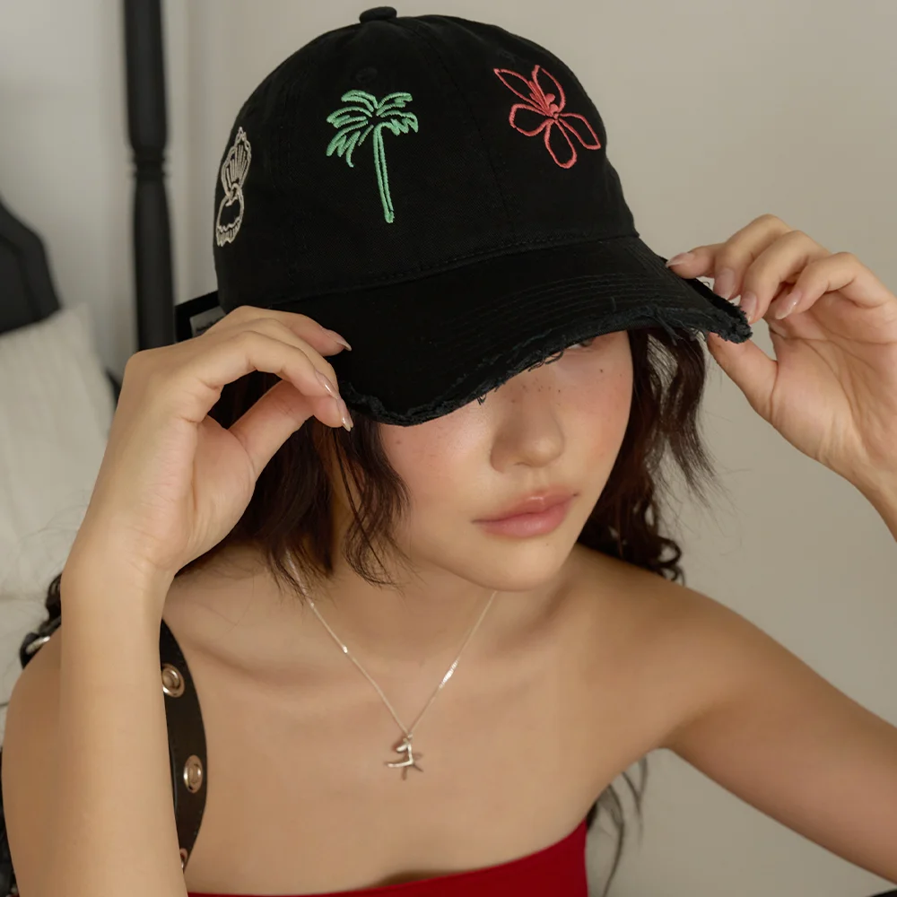 Aloha 水洗 棒球帽 (Black)