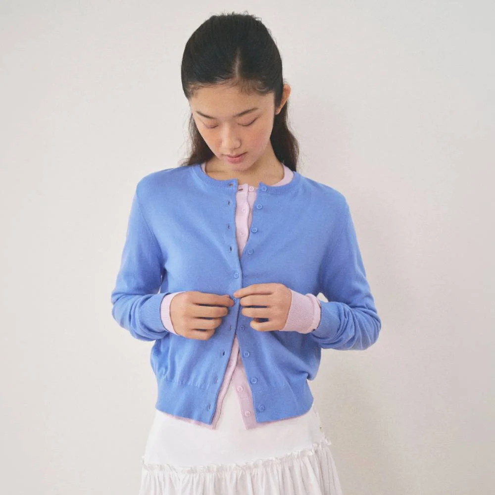 MOLLI ROUND CARDIGAN_BLUE
