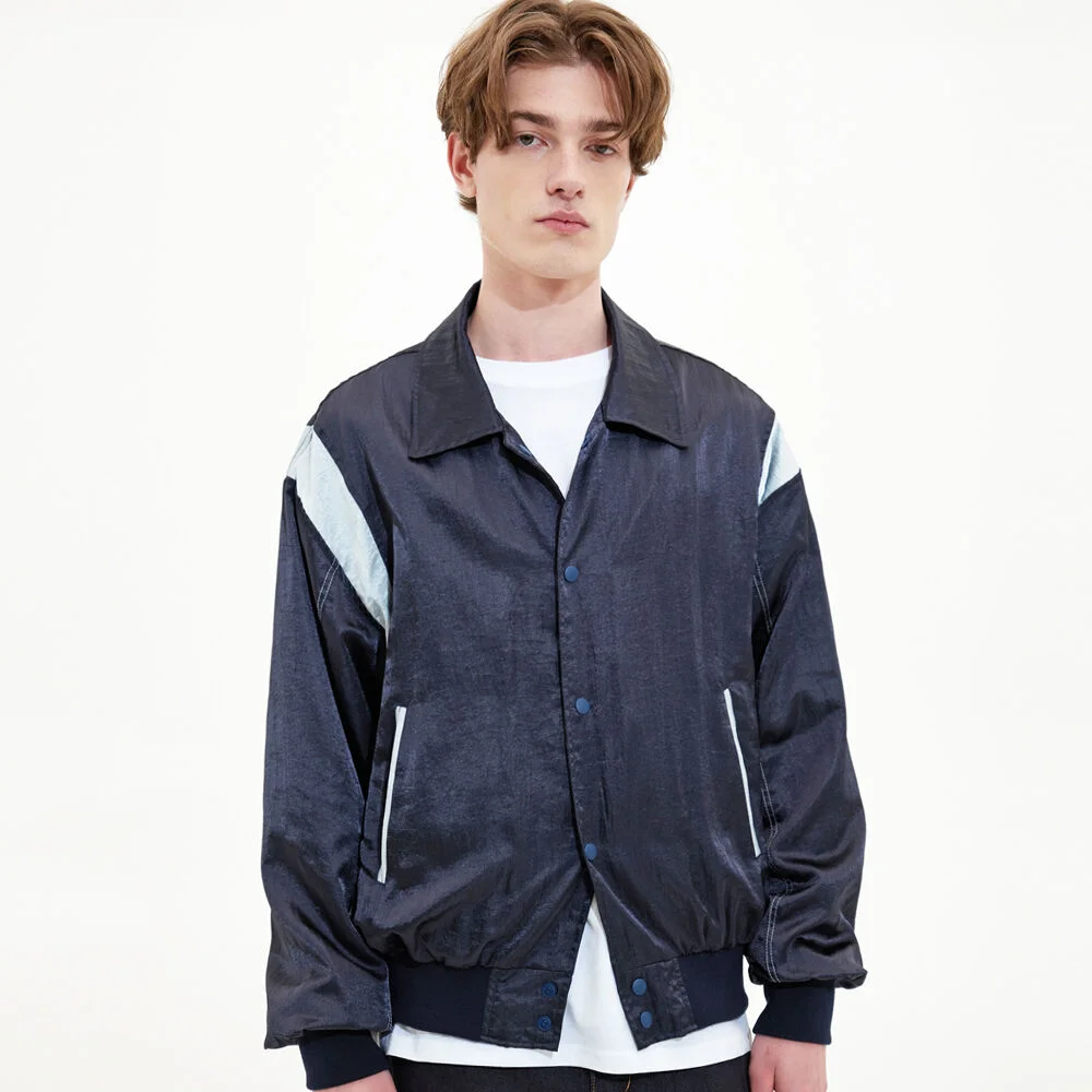 風衣 寬鬆 棒球外套 外套_NAVY BLUE
