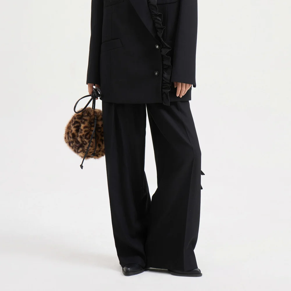 Ribbon Point Wool Wide Pants (black) LFPNW25310BKX