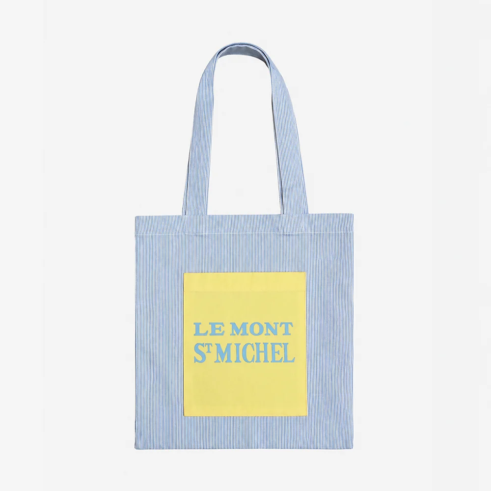 Cotton Stripe Color Pocket Bag_Blue