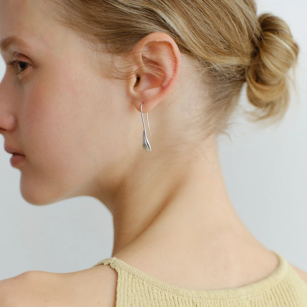 925silver BOWL HOOK EARRINGS