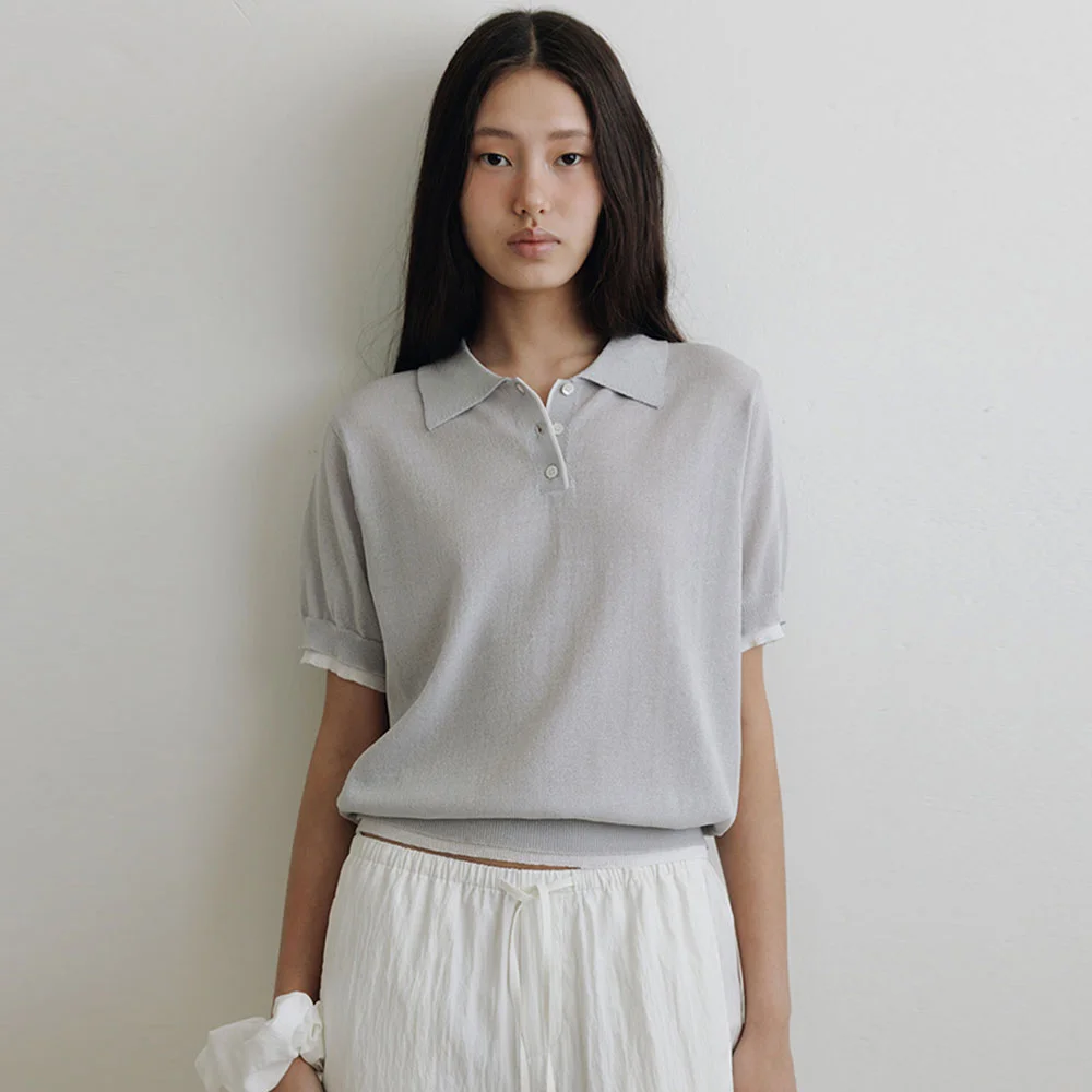 Layerd Collar Knit(Light Grey)
