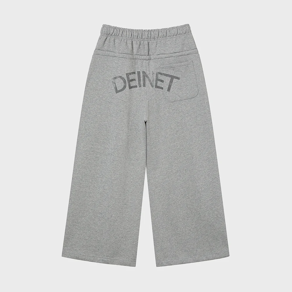 DEINET BACK LOGO SWEAT PANTS IN MELANGE GREY