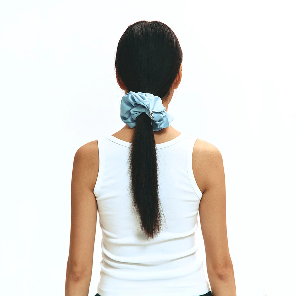 SATIN KEYRING SCRUNCH (SKY BLUE)