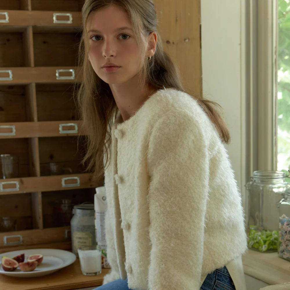 Ronda tweed wool jacket (ivory)