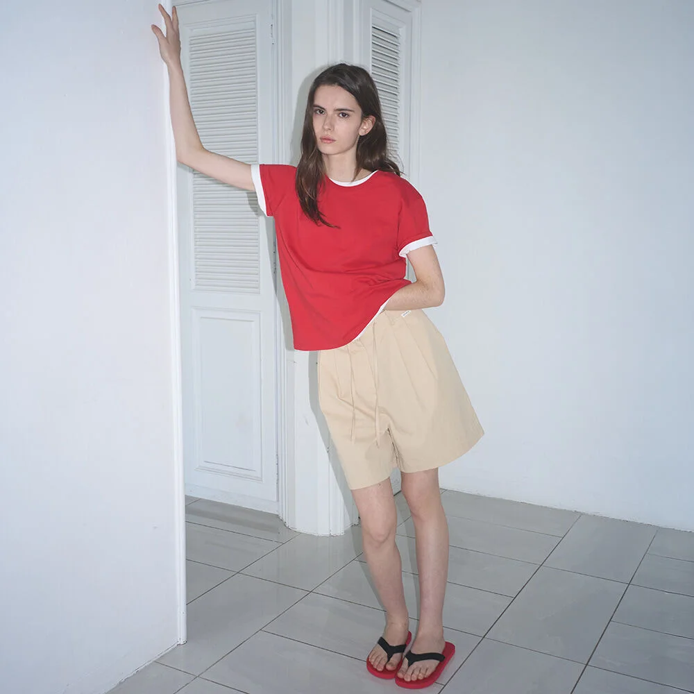 Soft basic round T-shirt _Red