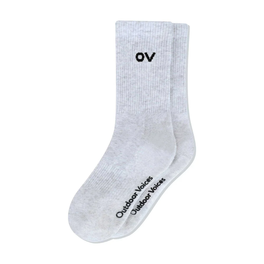OV LOGO CREW SOCKS (LIGHT HEATHER GRAY)