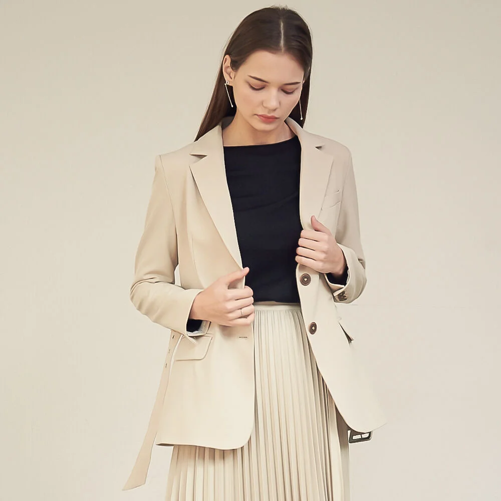 Belted Single Jacket_Beige