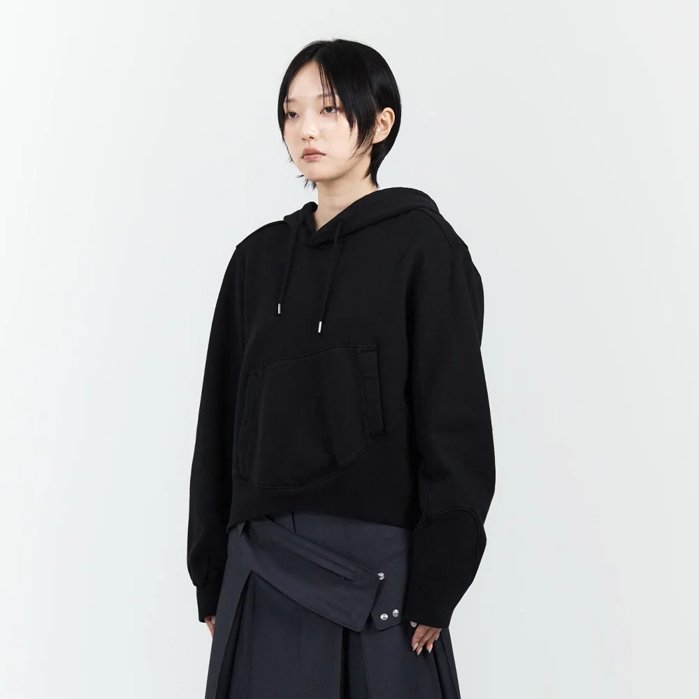 GARMENT DYED WAVE HOODED BLACK