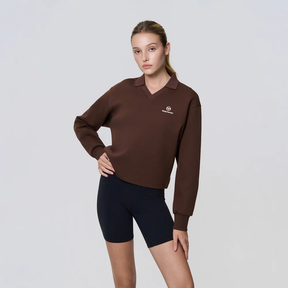 W Cush Light V領 短版 Polo 衛衣(BROWN)
