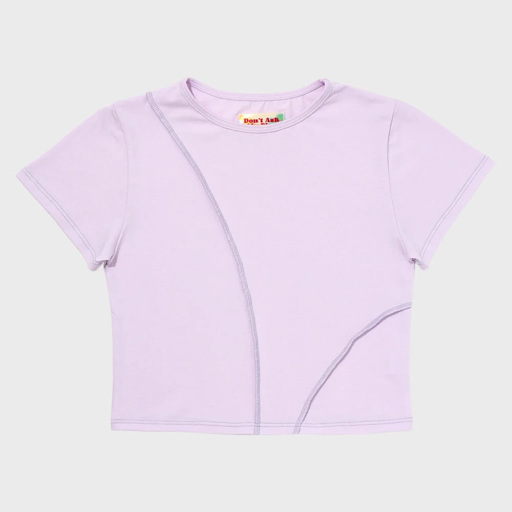 DAMP CUT STITCH CROP TOP_PURPLE