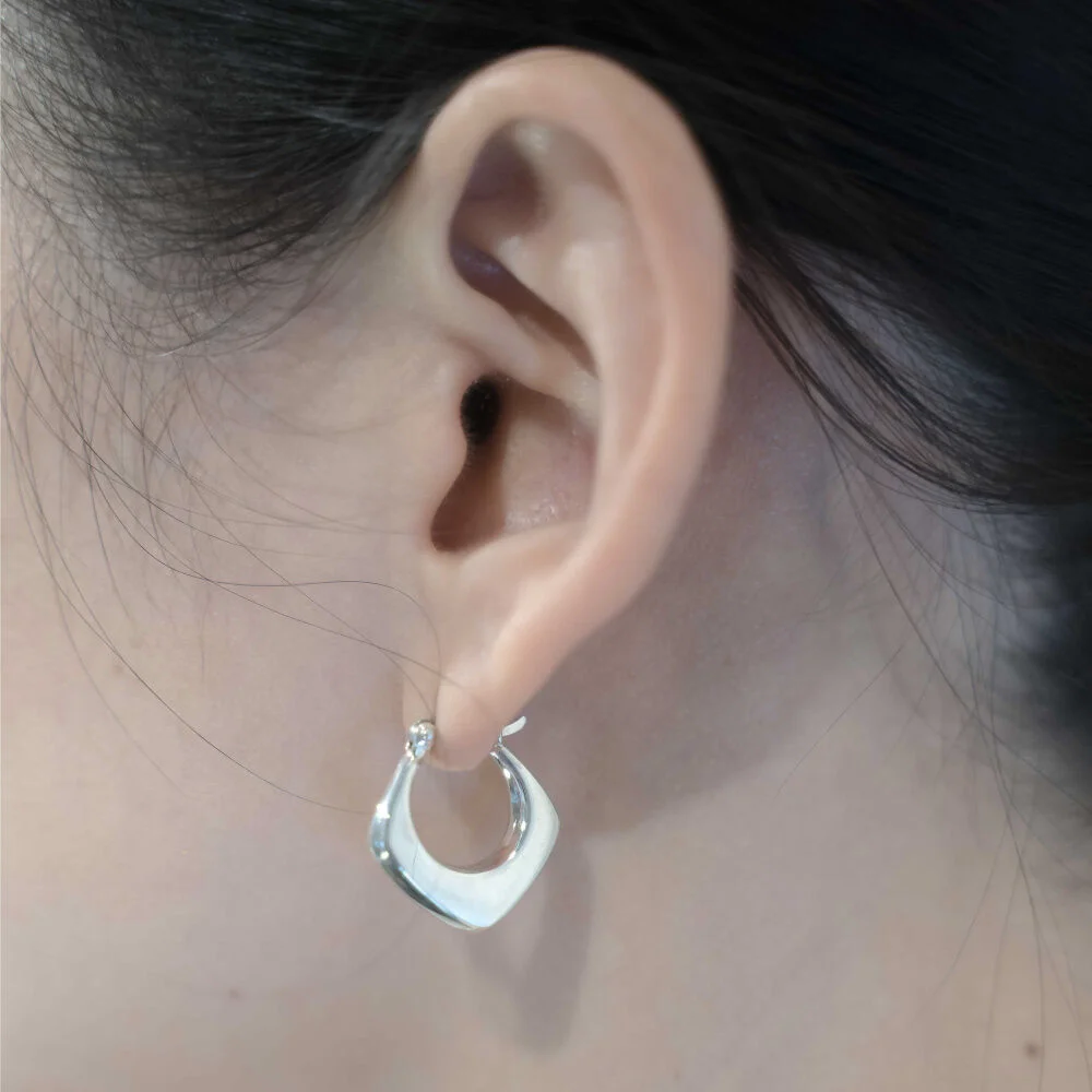 HR 19E_Square Ring Earring (Silver 925)