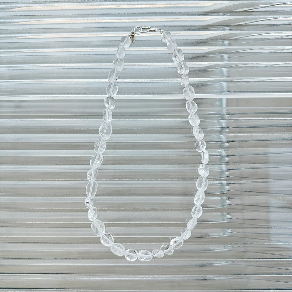 925silver Pebble Quartz Gem Necklace