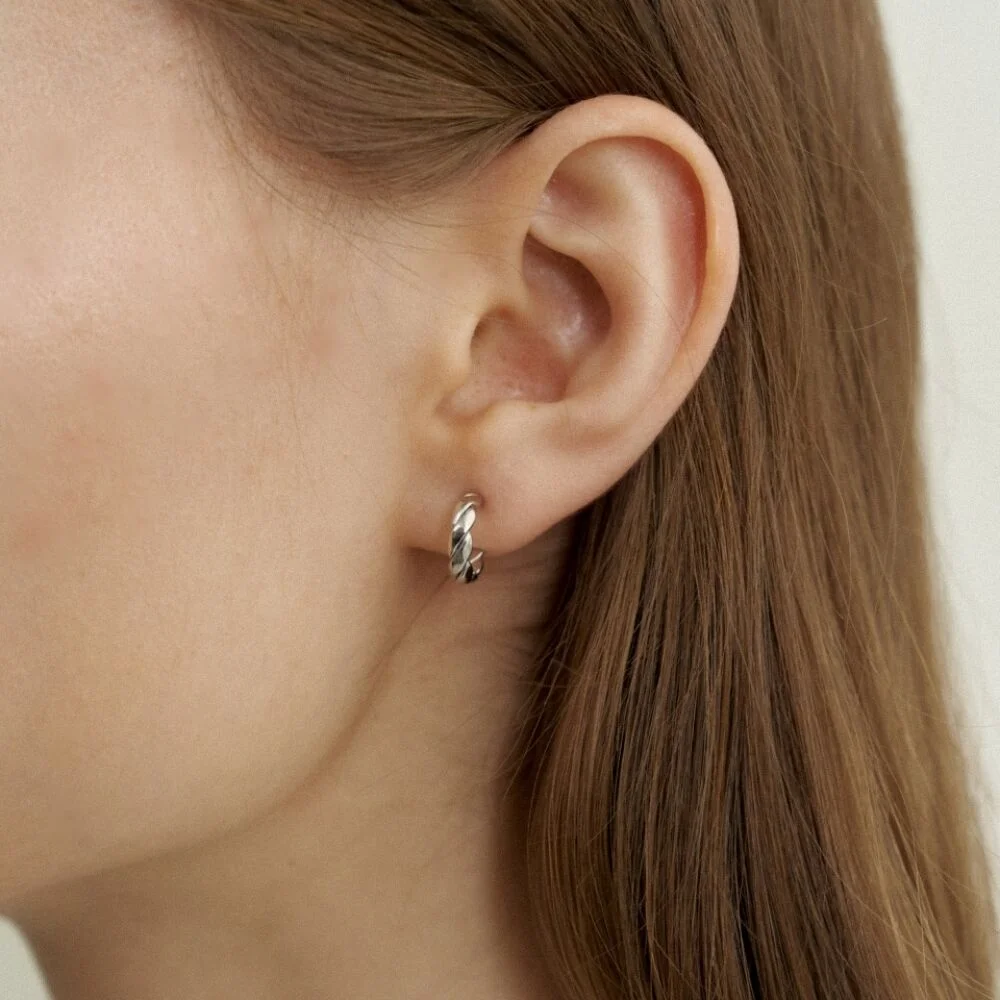 Mini Twisted Ring Earrings