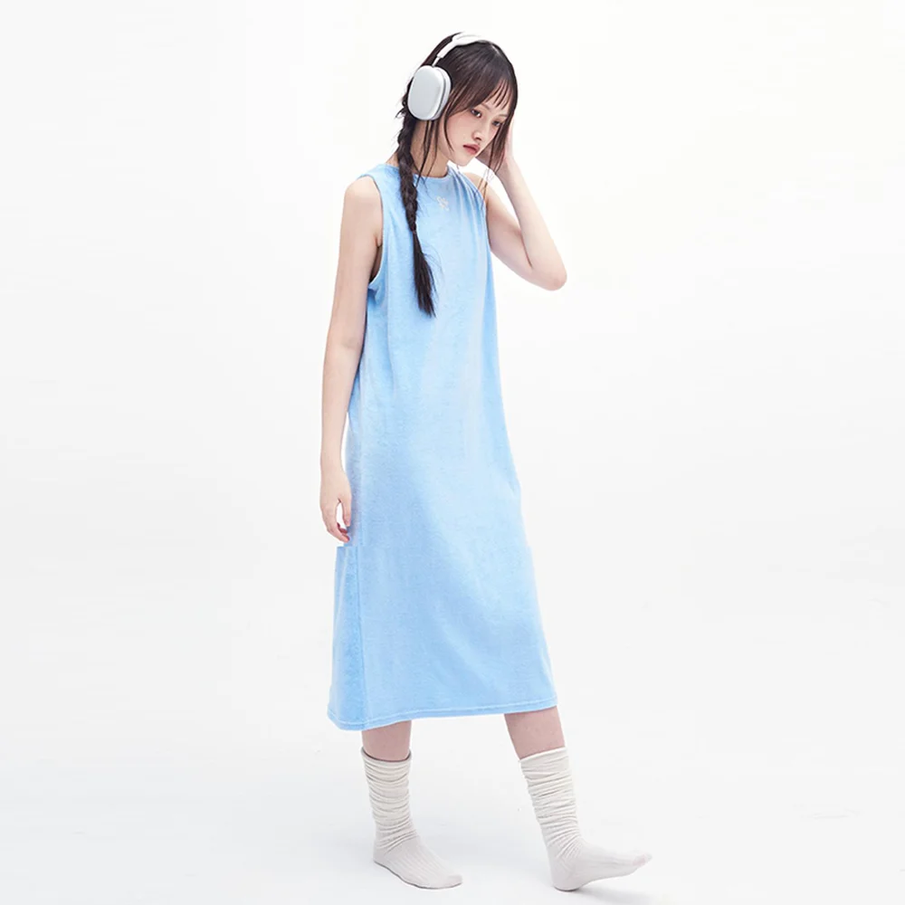 TERRIUS LONG ONE-PIECE DRESS_#COZY CLOUD CREAM BLUE