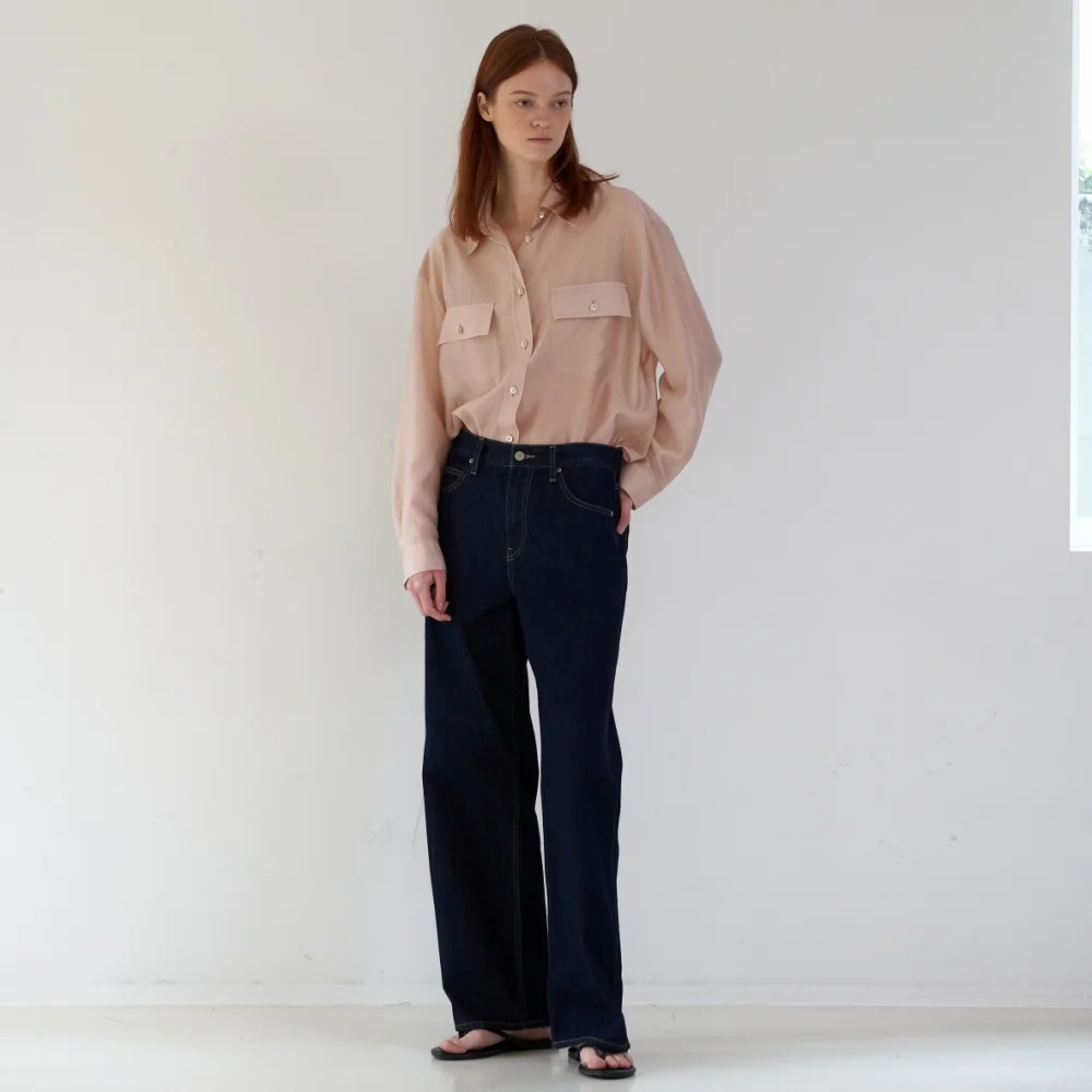 OVERSIZED SHEER SHIRT PEACH