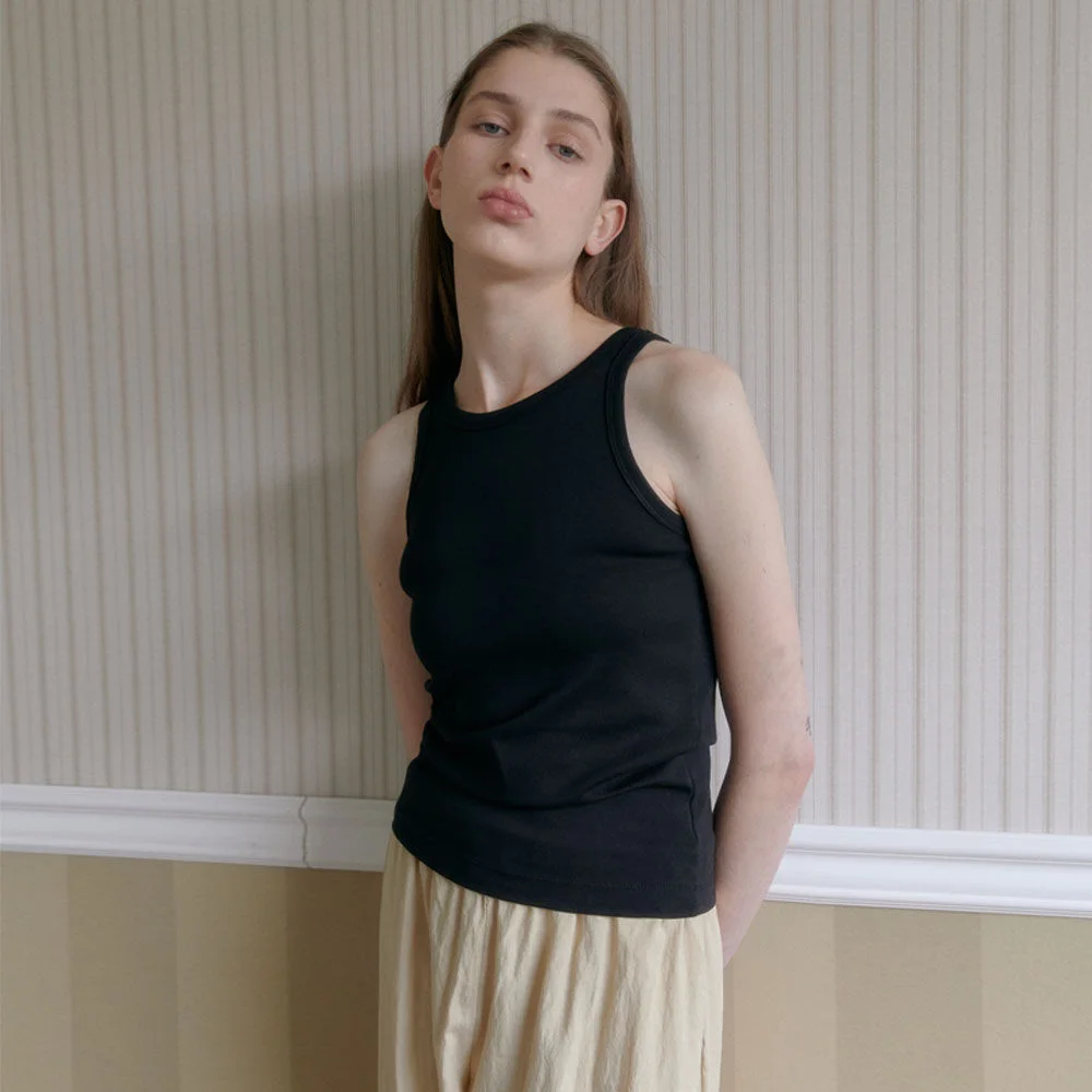 Round Rib Sleeveless (Black)