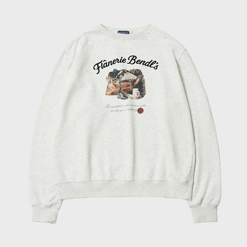 LUGGAGE SWEATSHIRTS -WHITE MELANGE